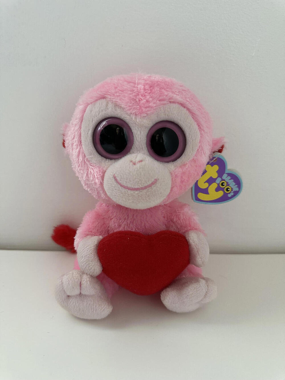 Ty Beanie Boo “Julep” the Pink Monkey Writing in tag non mint! (6 inch)